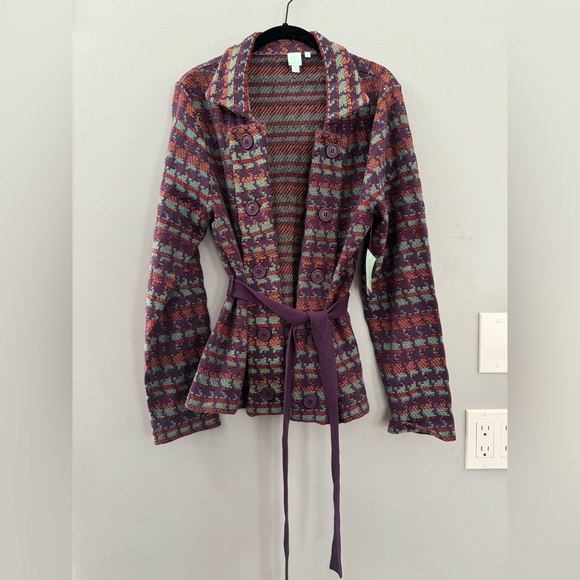 Shu Shu Jackets & Blazers - Anthropologie Shu Shu NWT Cotton Blend Purple Tweed Blazer Jacket - Size Large